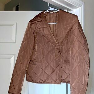 Calvin Klein women double breasted waist length puffer coat size medium